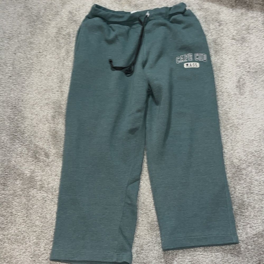 Cuffy's worn old Short Green Fleece Sweatpants Coastal Cape COD MA  2XL (L)